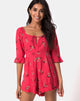Image of Altary Playsuit in Rouge Rose Pink