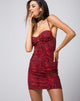 Image of Alvina Bodycon Dress in Coloured Animal Red