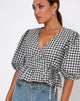 Image of Amiya Top in Gingham Cream