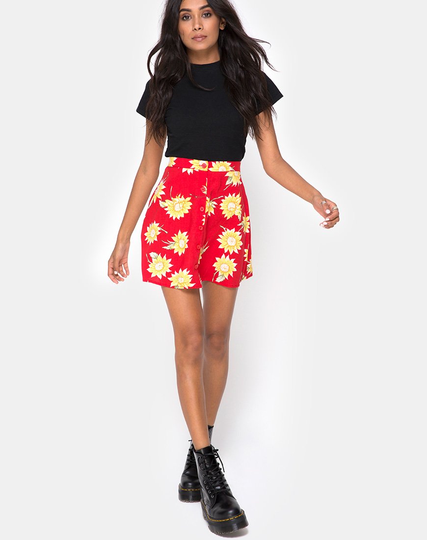 Image of Andrea Skater Skirt in Sunny Days Red