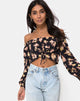 Image of Aneca Off The Shoulder Top in Antique Rose Black