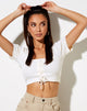 Image of Anjali Crop Top in Rib Ivory