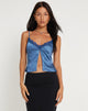 image of Apulia Butterfly Top in Satin Blue
