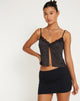 image of Apulia Butterfly Top in Satin Black