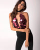 Image of Ariel Plunge Bodice in Rose Big Disc Sequin