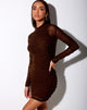 Image of Atika Bodycon Dress in Mesh Chocolate