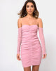 Image of Azalea Off The Shoulder Dress in Sheer Knit Blush