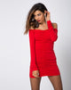 Image of Azalea Off The Shoulder Dress in Red