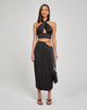 image of Gardy Midi Skirt in Satin Black