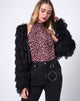 Image of Fur Ball Jacket in Faux Fur Black