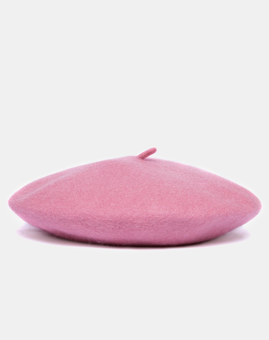 Image of Wool Beret in Dusky Pink