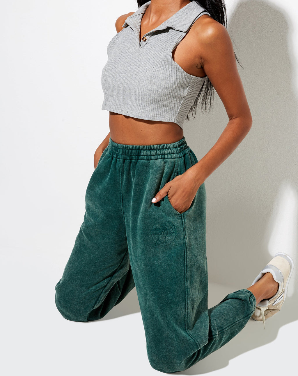 Basta Jogger in Washed Green 'Angel Energy' Cherub Embro