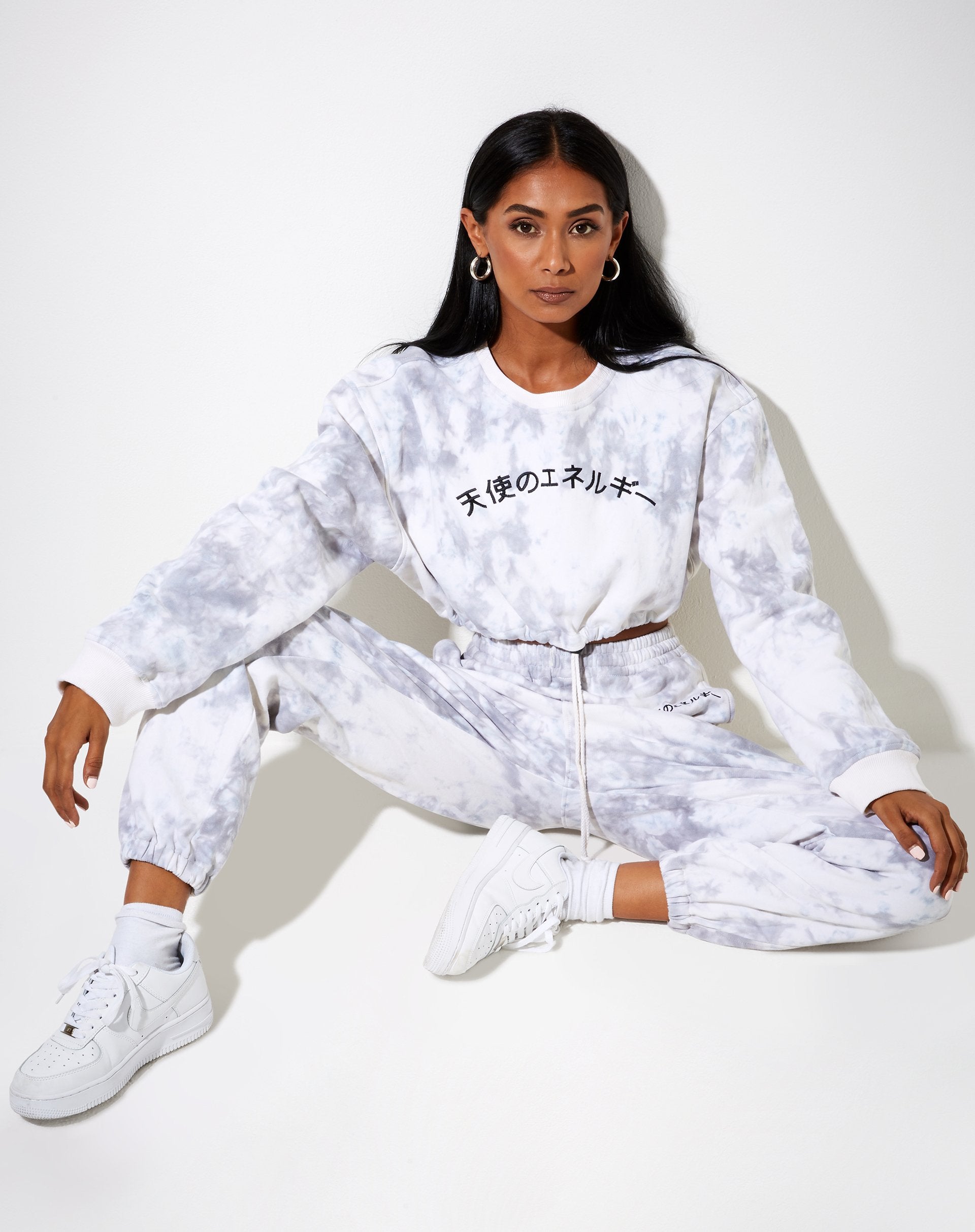 Tie dye grey discount tracksuit