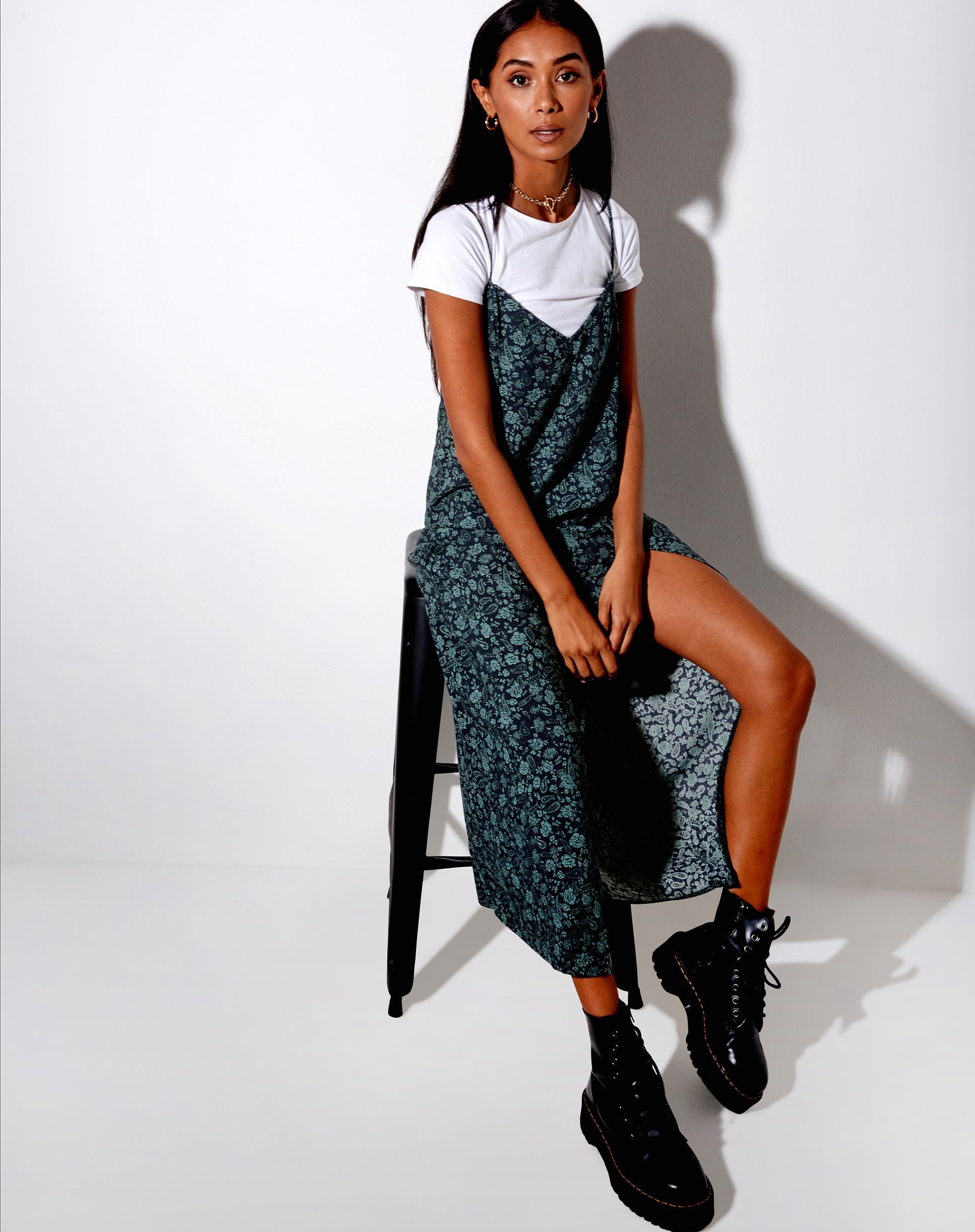 Image of Batis Maxi Dress in Mono Paisley Sage
