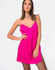 Image of Batista Slip Dress in Fuchsia Satin Pink