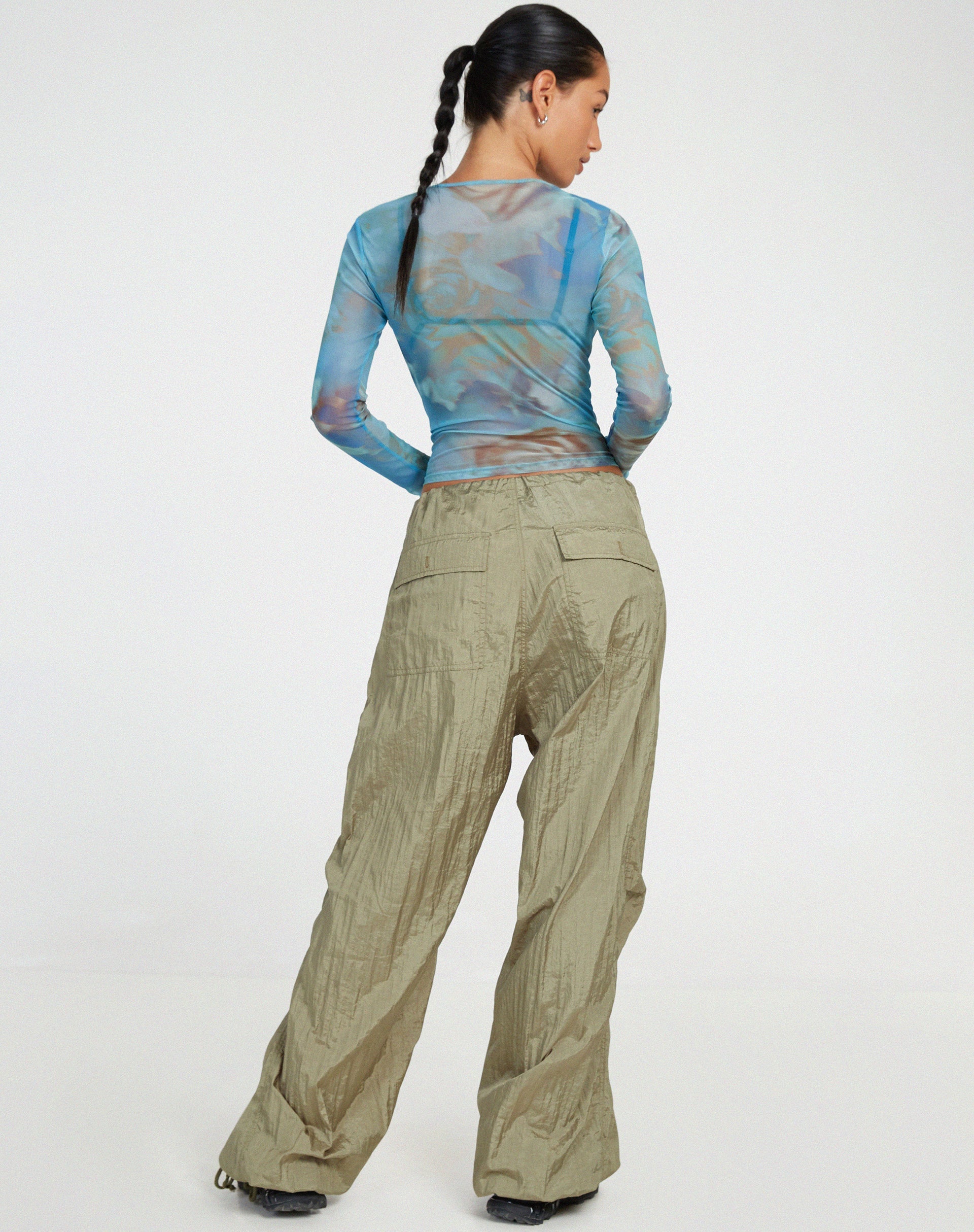 image of Elijah Crop Top in Digi Petal Blue