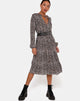 Image of Bello Midi Dress in Rar Leopard Brown