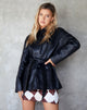 Image of Belted Jacket in PU Black