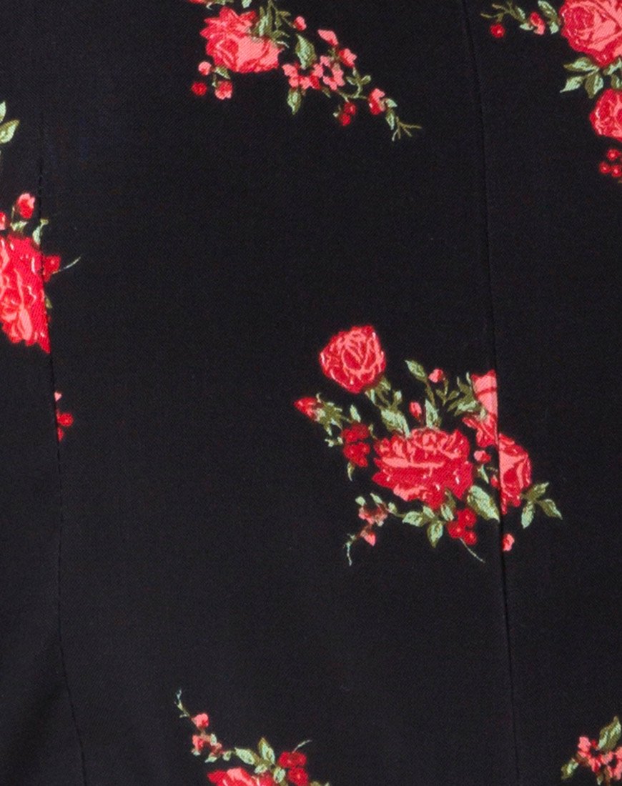Image of Berlo Longsleeve Playsuit in Soi Rose Black and Red