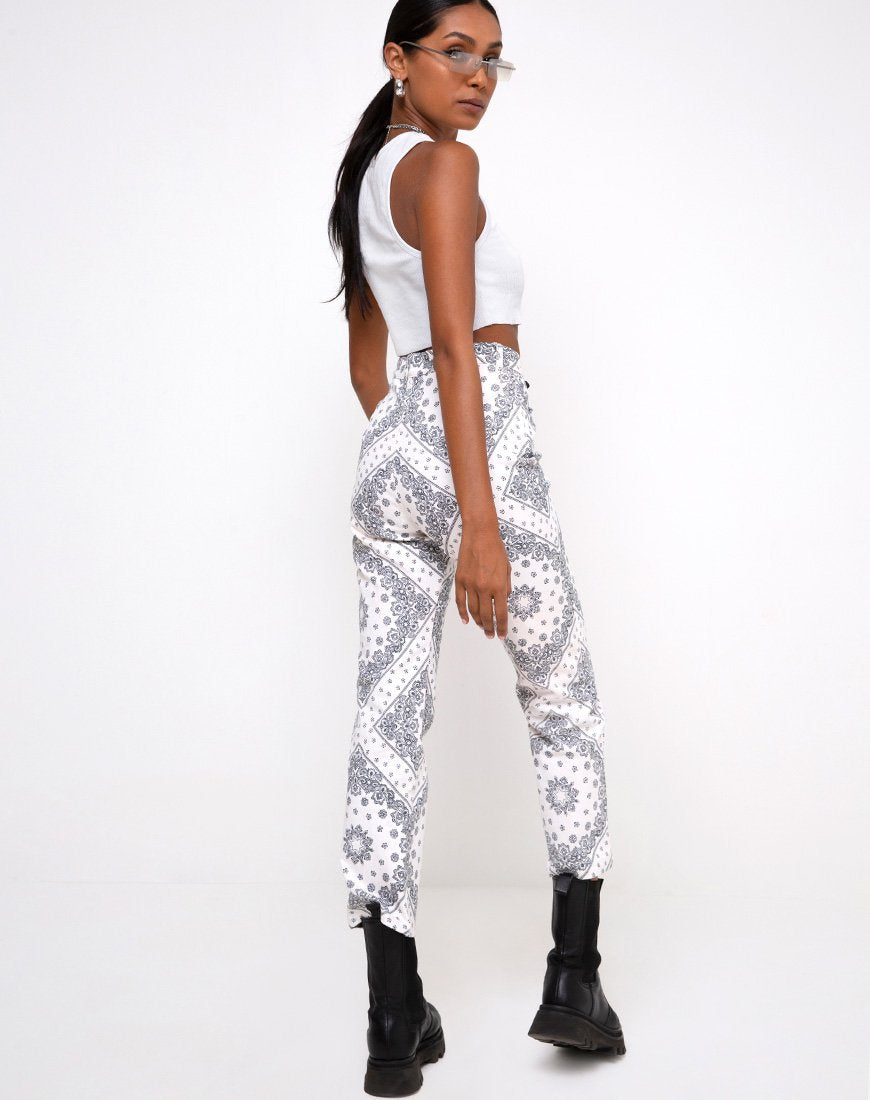 Image of Beth Trouser in Bandana Ecru Placement