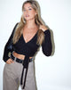 Image of Bianca Wrap Top in Rib Black