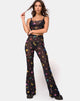 Image of Herlom Flare Trouser in Mesh Black Butterfly