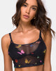 Image of Bliss Crop Top in Mesh Black Butterfly