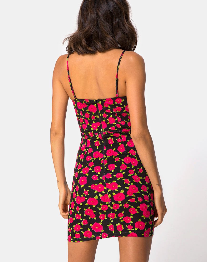 Image of Boco Bodycon Dress in Red Bloom