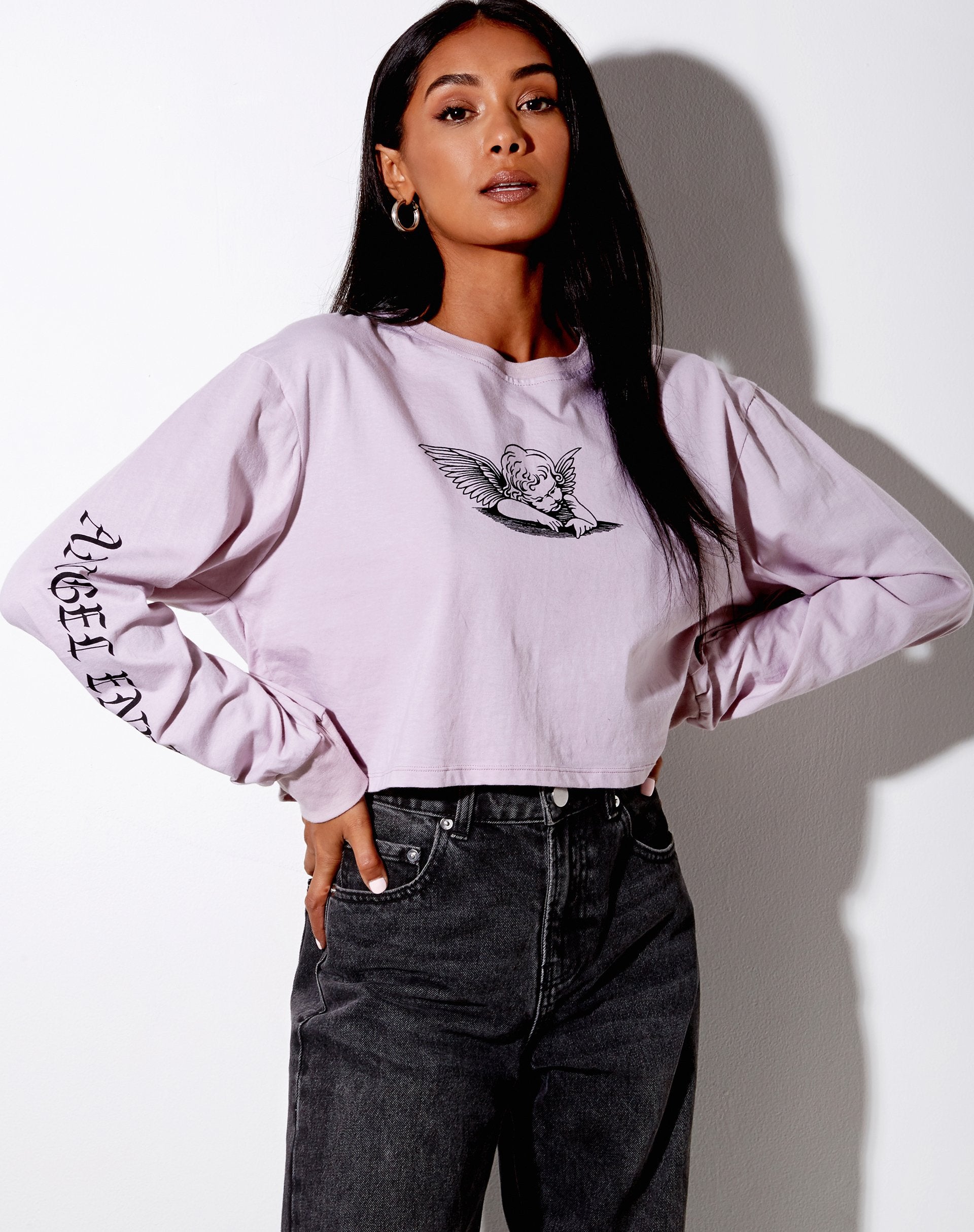 Image of Boli Crop Tee in Violet Angelo Angel Energy