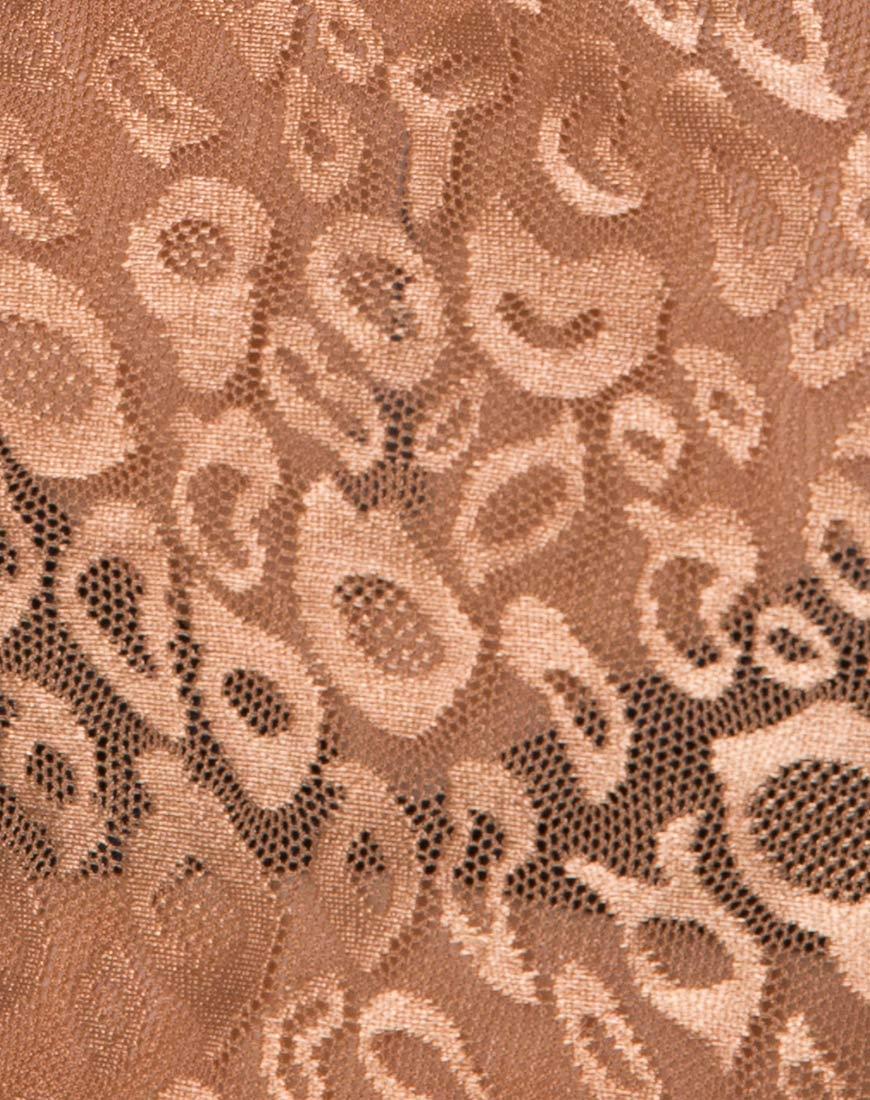 Image of Bon Top in Leopard Sheen Net Caramel