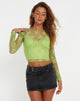 image of Bonca Long Sleeve Top in Lace Lime