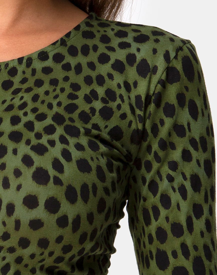Image of Bonnie Crop Top in Cheetah Khaki