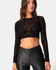 Image of Bonnie Crop Top in Animal Net Black