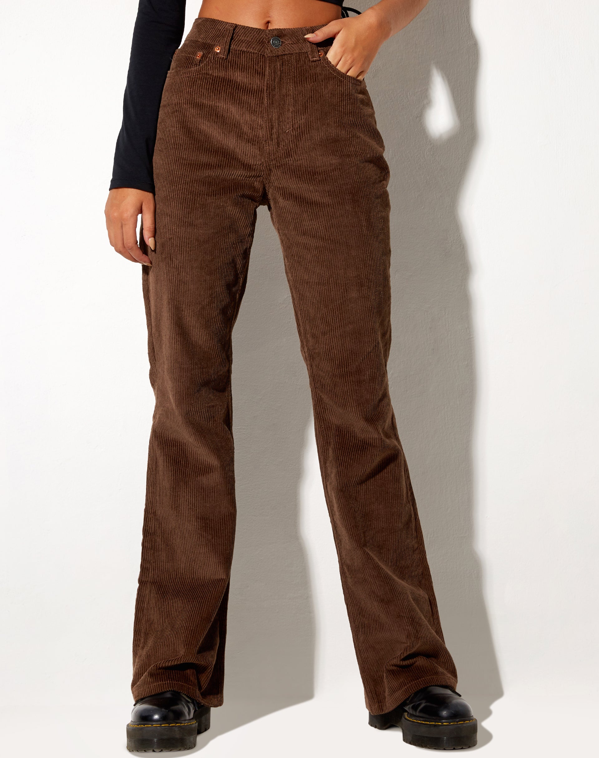 Image of Bootleg Jeans in Cord Rich Brown