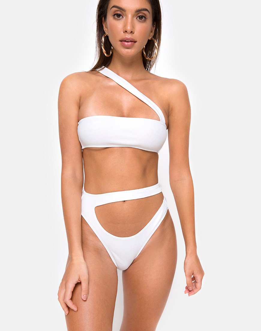 Bound Bikini Bottom in White
