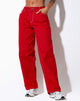 image of Athene Trouser in Racing Red White Stitch