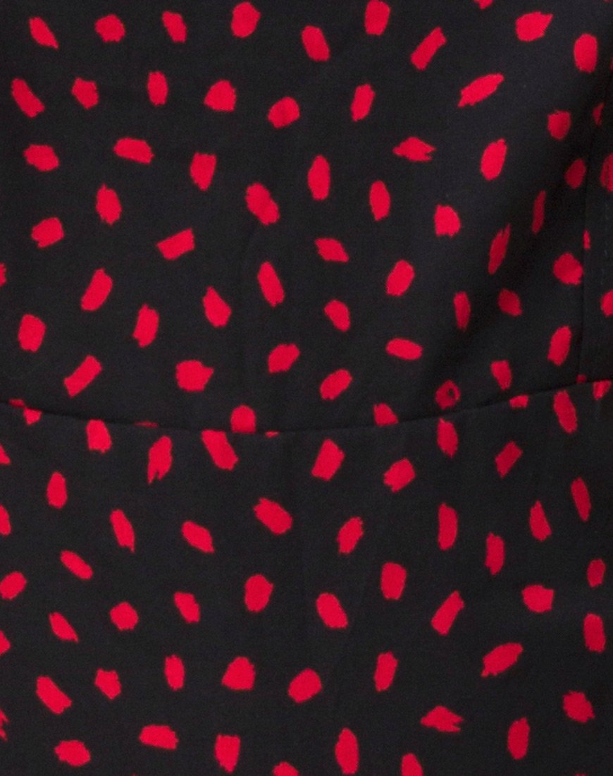 Image of Boyasly Dress in Mini Diana Dot Black Red