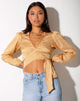 Image of Briza Crop Top in Satin Zebra Caramel