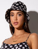 Image of Bucket Hat in 90s Daisy Black and White