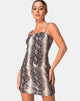 Image of Burmay Dress in PU Beige Snake