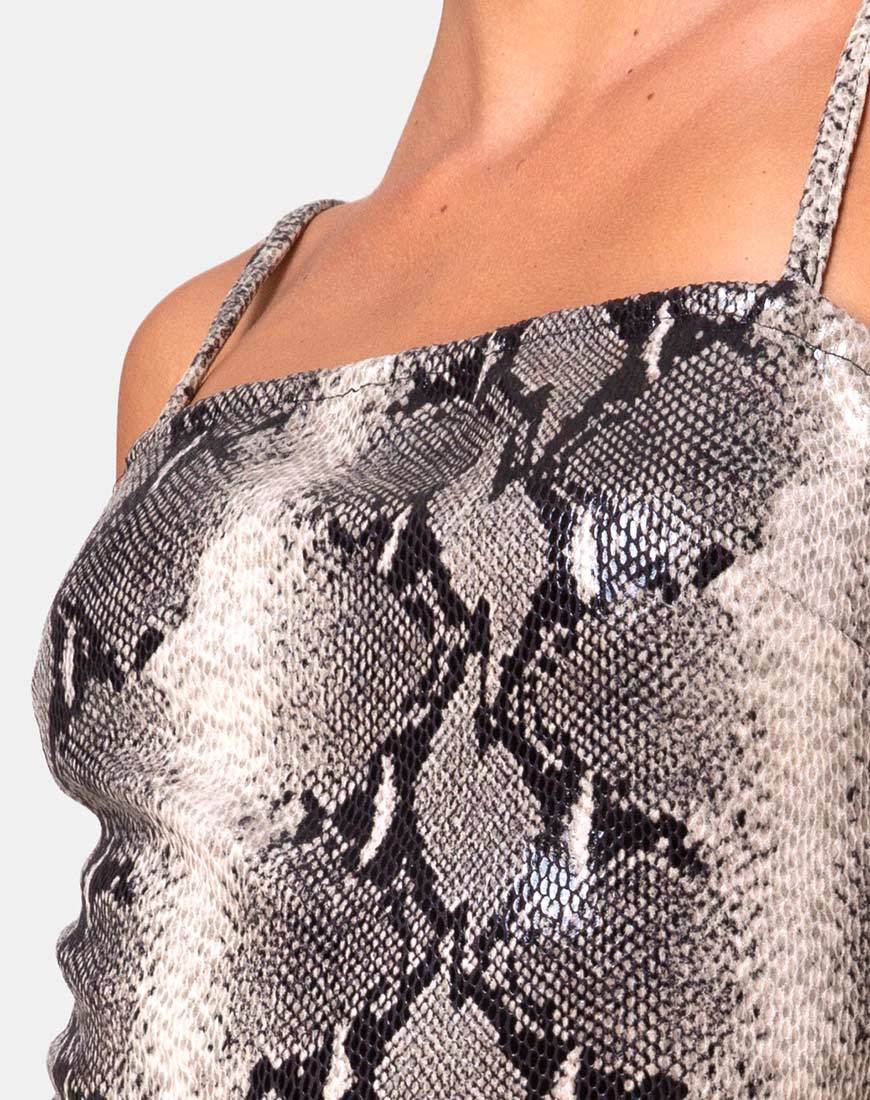 Burmay Dress in PU Beige Snake Burmay Dress in PU Beige Snake