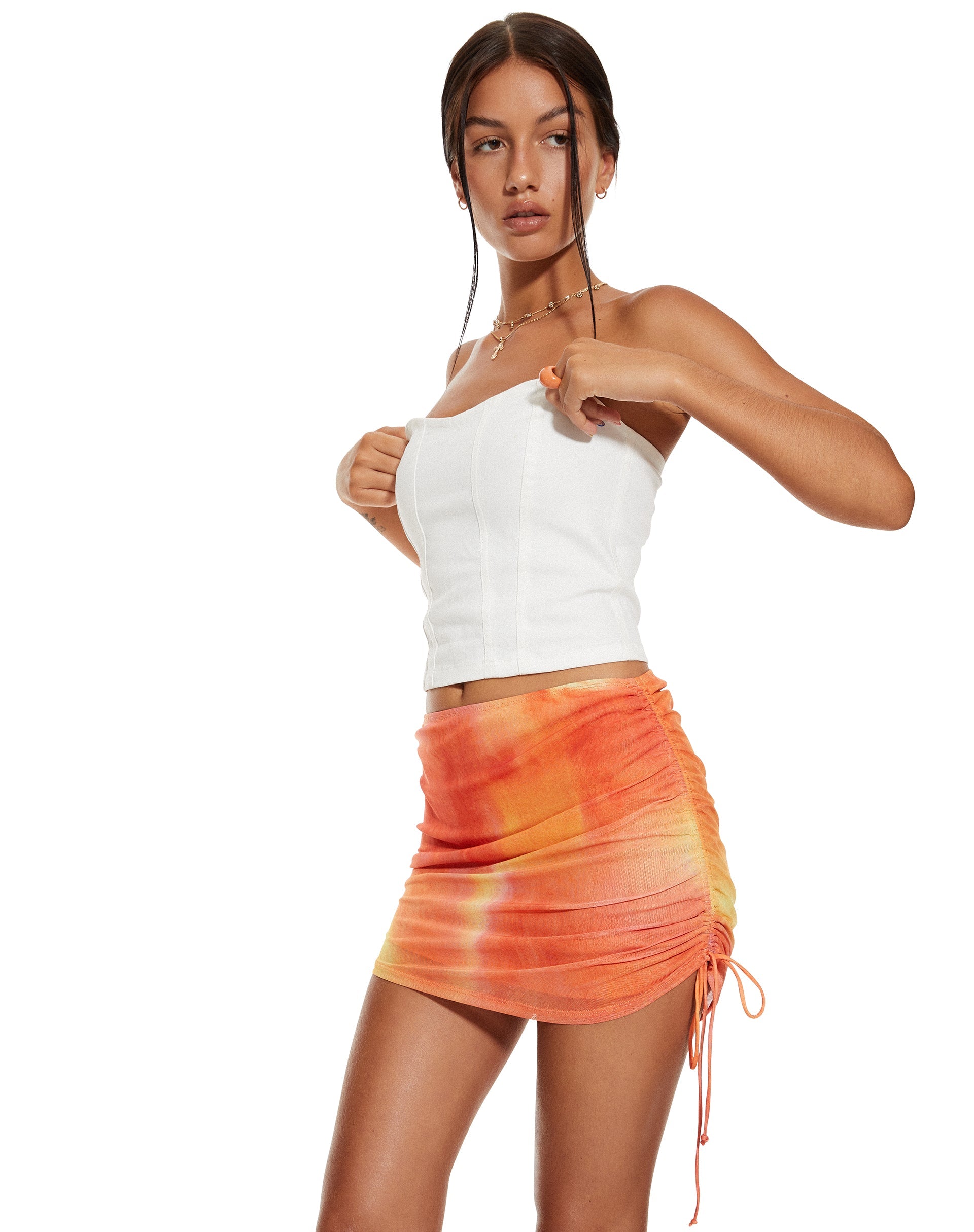 image of MOTEL X BARBARA Menari Bodycon Skirt in Fruit Crush Watercolour