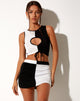 Image of Caisa Mini Skirt in Crepe Black and White