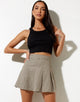 Image of Carga Mini Skirt in Check Brown Cream