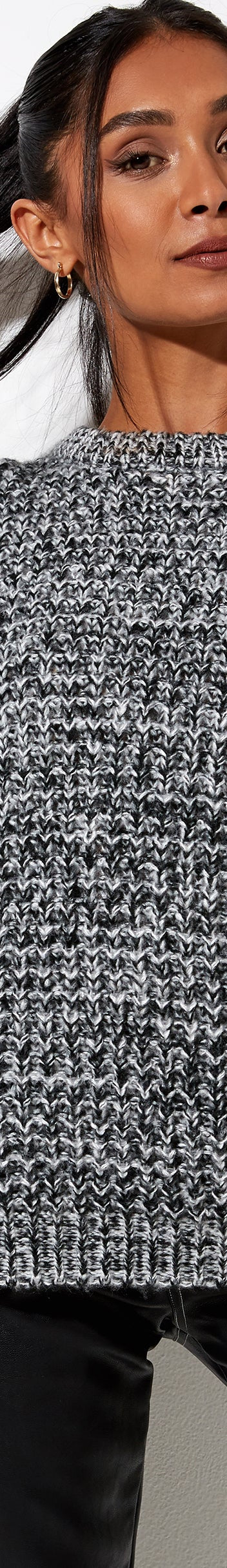 Black White and Grey Chunky Knit Jumper | Caribou – motelrocks-com-us