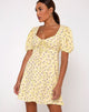 Image of Carie Dress in Wild Flower Lemon Drop