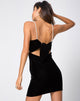 Image of Caris Bodycon Dress in Velvet Pearl Black