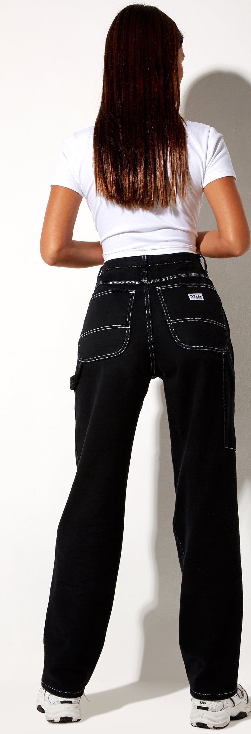 Wide Straight Leg Black Jean Carpenter