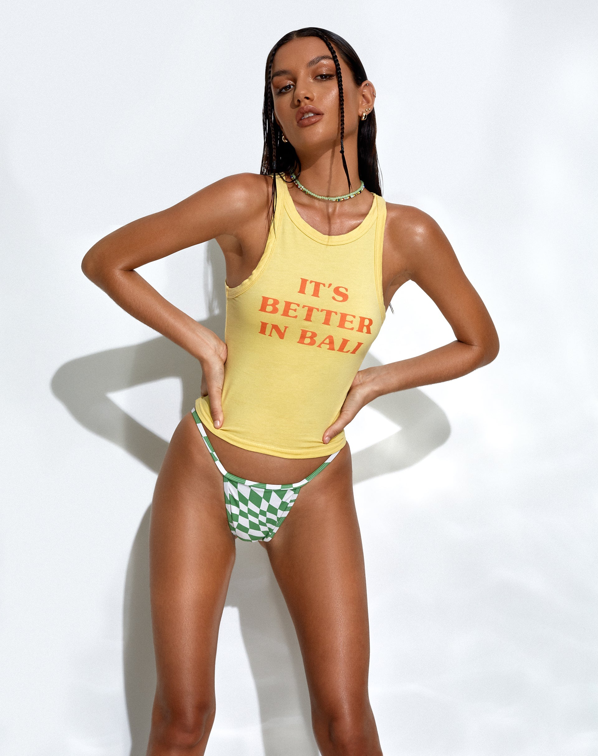 Image of Carter Vest Top in Yellow Its Better In Bali