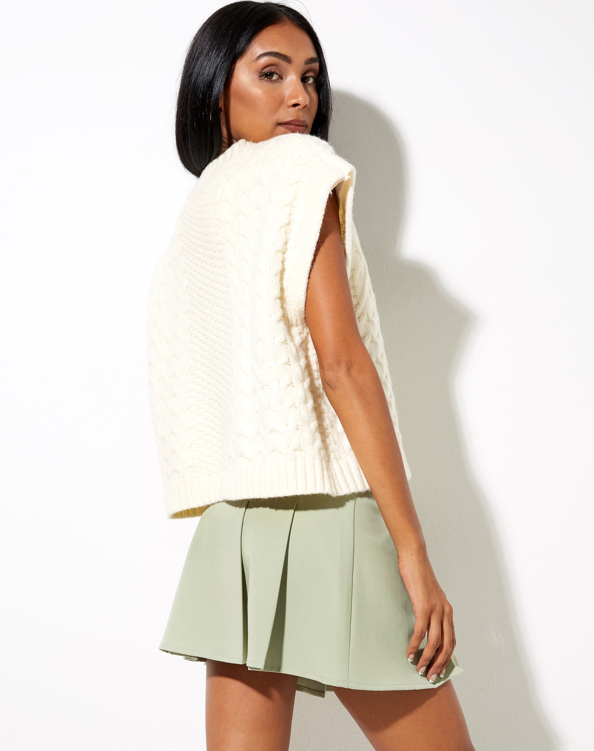Image of Cassia Pleated Skirt in Sage